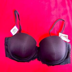 BRA 36C Black MAIDENFORM se1102 push-up, underwire, convertible strapless 3438 L